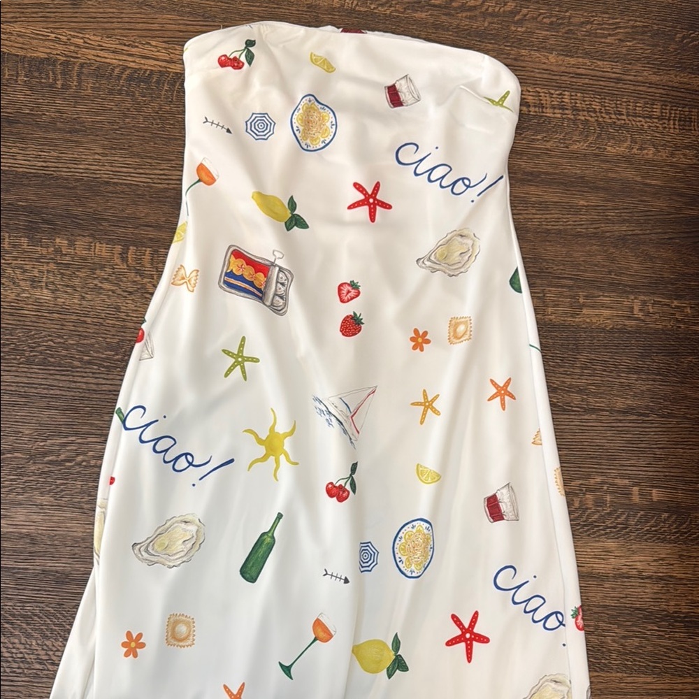 Anthro long flowy white dress